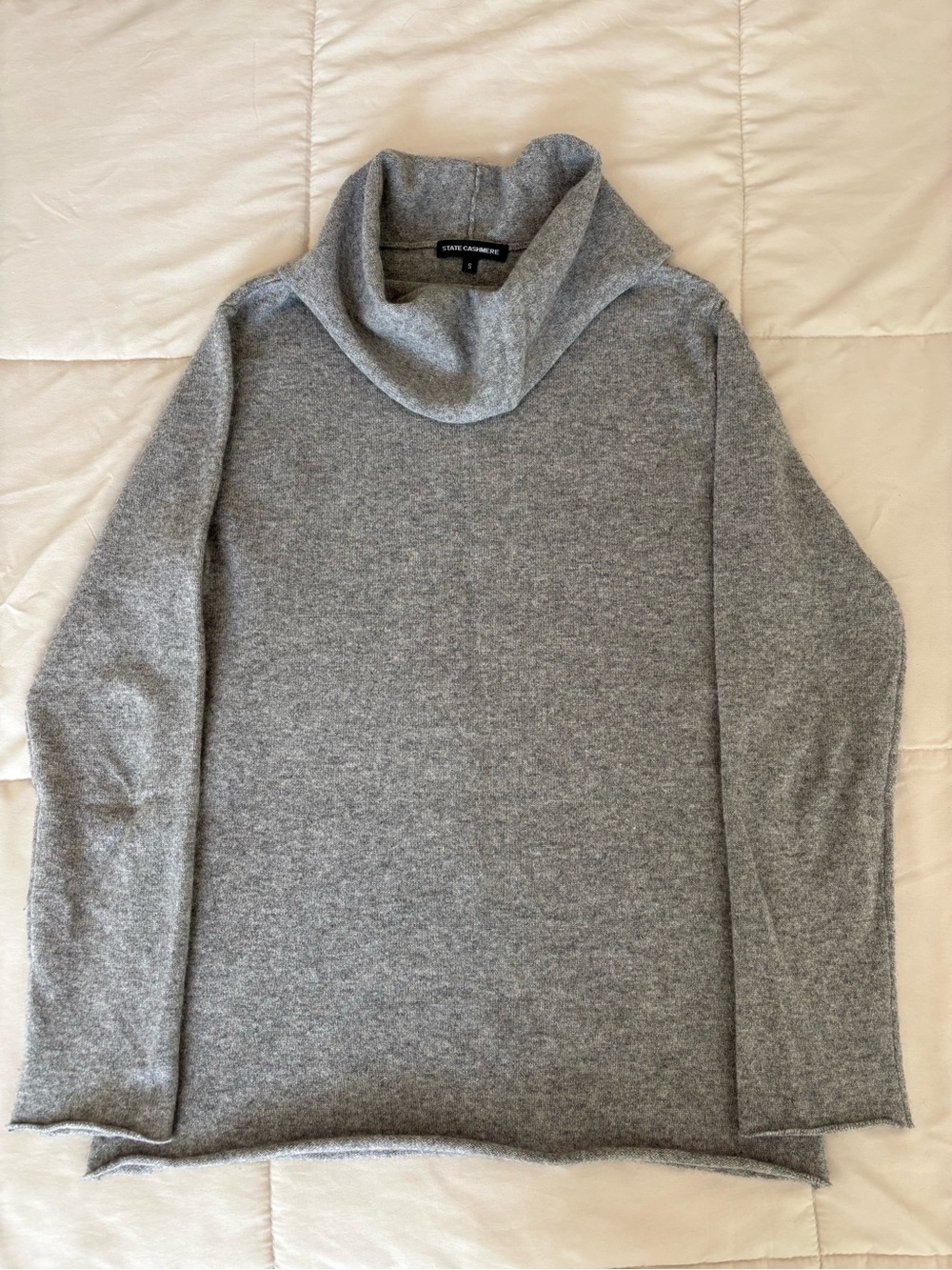 State Cashmere 100% Cashmere Cowl Neck Sweater Gray Size S🩶